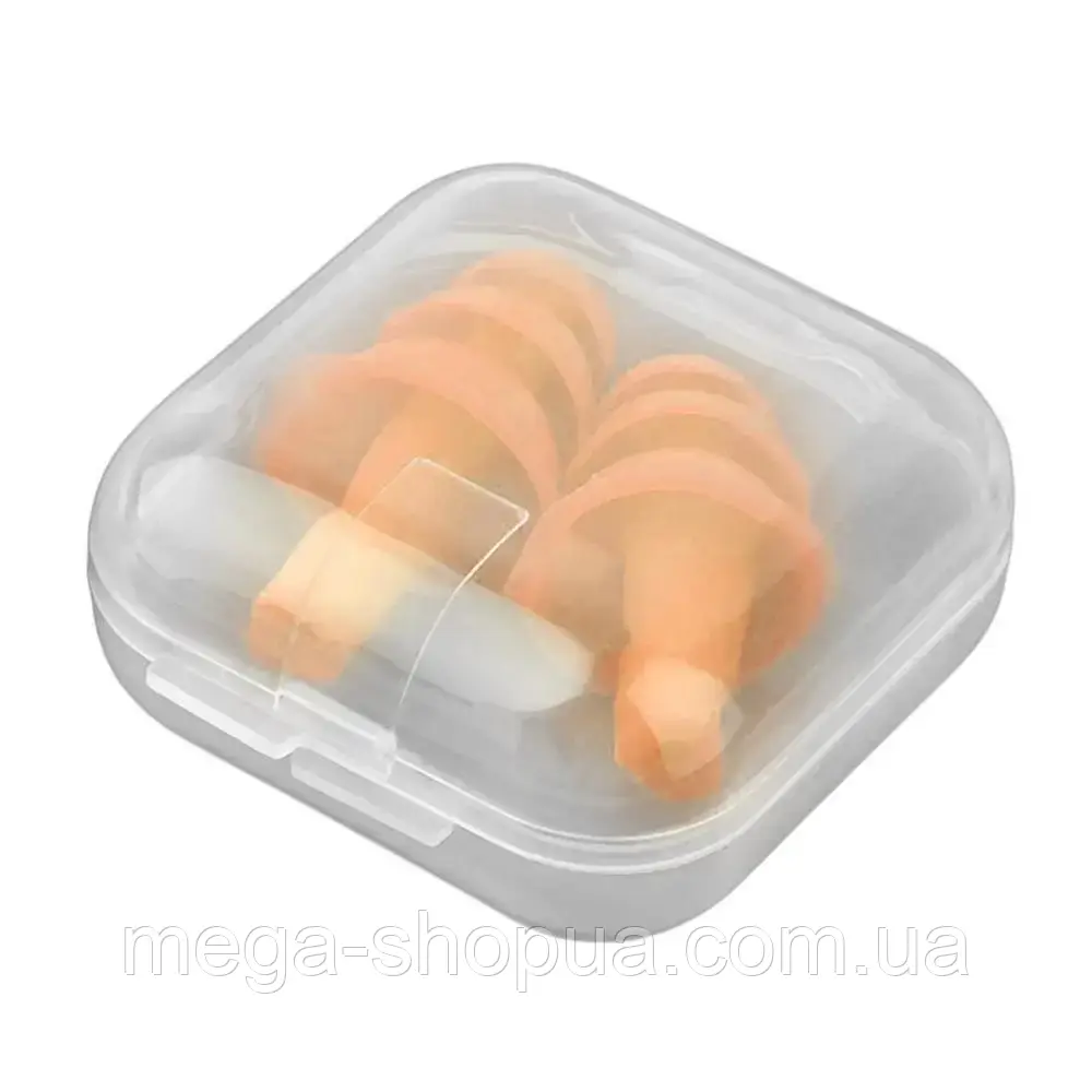 Багаторазові силіконові беруші з контейнером для сну плавання польотів від шуму та води. Беруші для сну CV8O