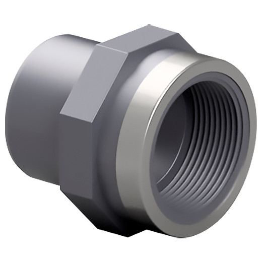 Адаптер-втулка ПВХ Effast RGRAFR025C з металевим кільцем, d25x3/4", фото 1