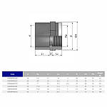 Муфта ПВХ Effast RGRMAR063G перехідна, з металічним кільцем d63x2", фото 2
