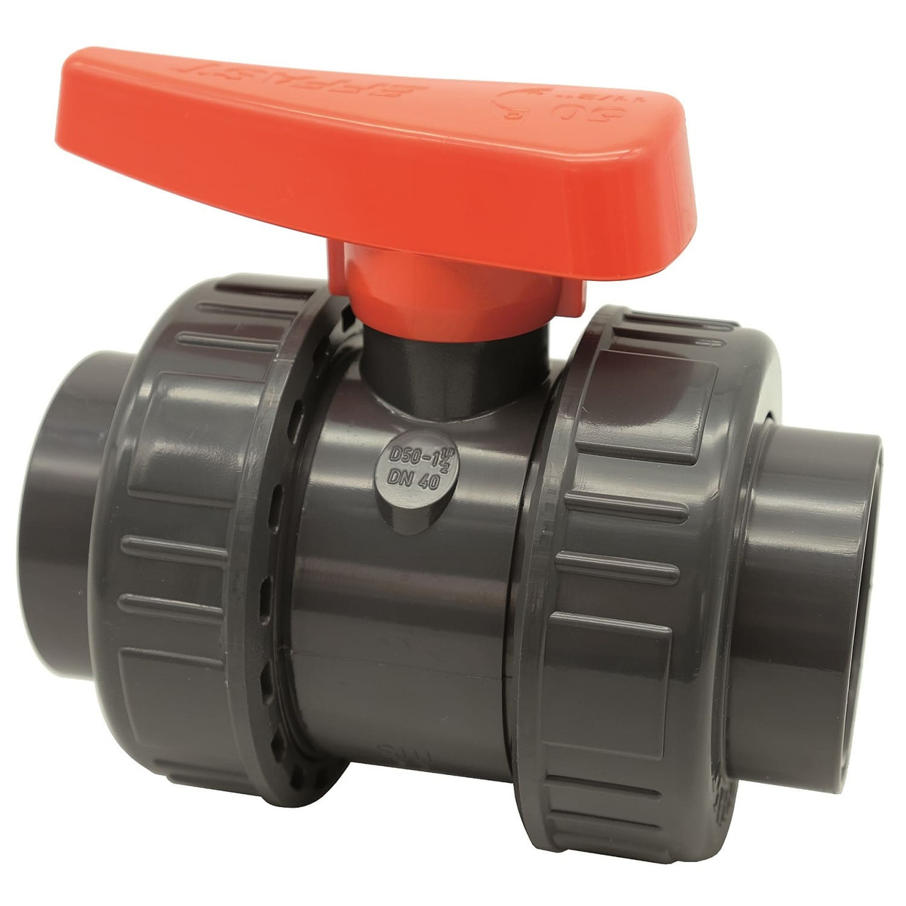 Кран кульовий промисловий ПВХ Effast, d40 мм, фото 1