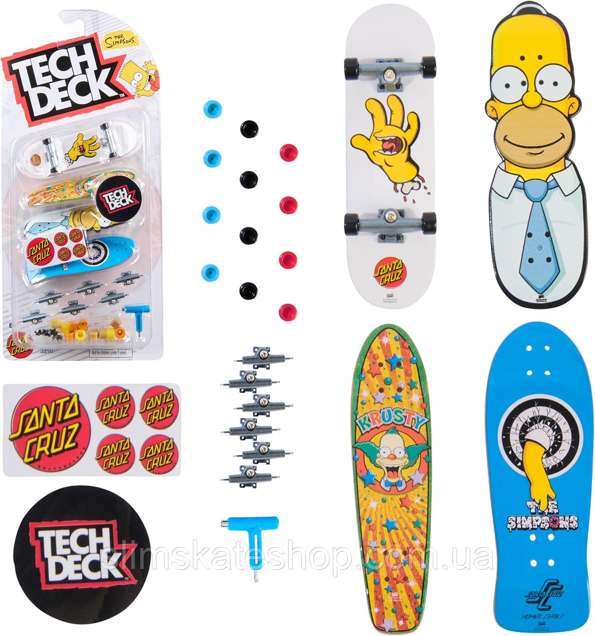 Фінгерборд набір Tech Deck Santa Cruz x The Simpsons Ultra DLX Pack - 4 шт в комплекті, фото 1