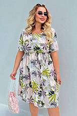 Літня сукня софт батал з кишенями і гумкою на талії, фото 3