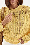 Жіночий светр з ажурного в'язання — жовтий колір, ONE SIZE (є розміри), фото 4