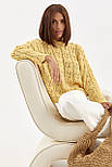 Жіночий светр з ажурного в'язання — жовтий колір, ONE SIZE (є розміри), фото 5