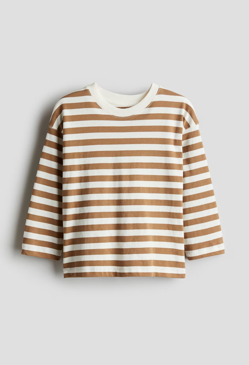 Реглан бежевий в білу смужку H&M 134/140см, фото 1