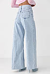 Жіночі джинси Palazzo з високою талією — блакитний колір, 42р (є розміри), фото 2