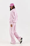 Спортивний костюм вільного крою зі світшотом-поло — рожевий колір, ONE SIZE (є розміри), фото 2