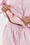 Спортивний костюм вільного крою зі світшотом-поло — рожевий колір, ONE SIZE (є розміри), фото 5