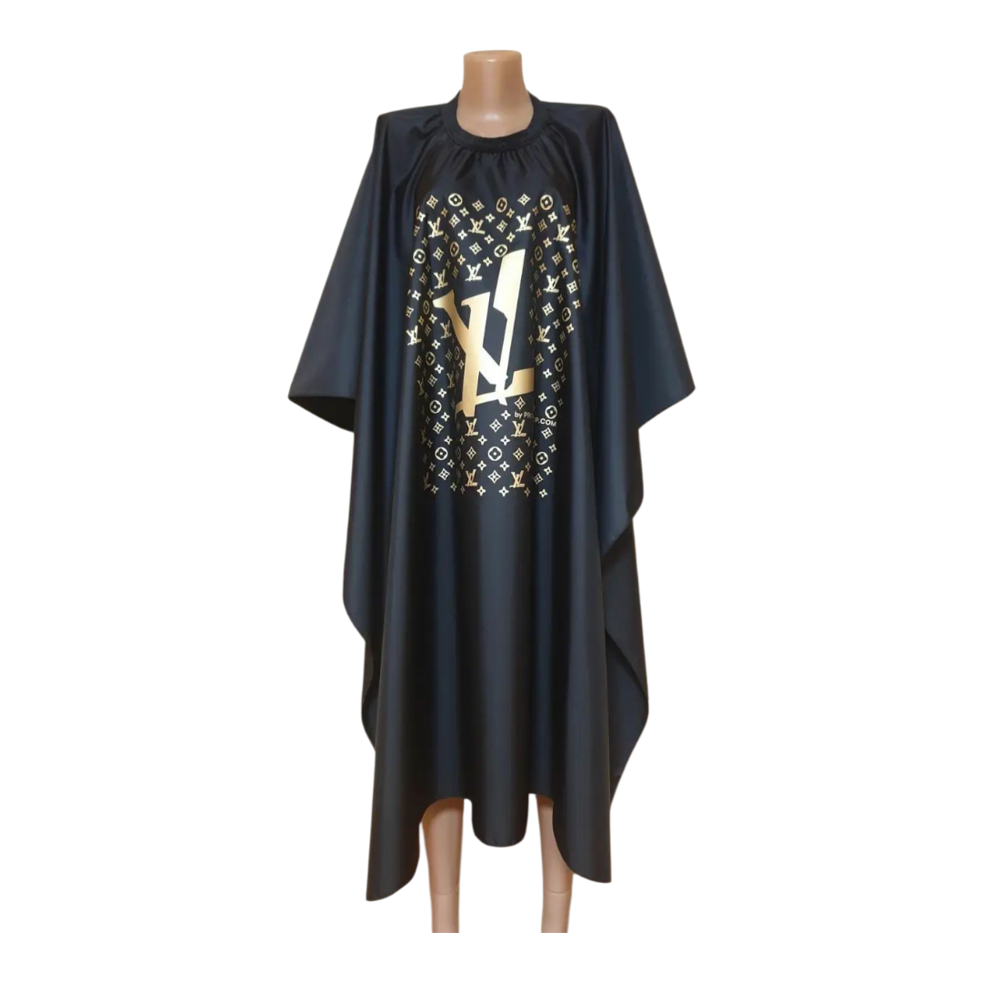 Пеньюар перукарський PROFLINE темний для стрижки та фарбування волосся з плащової тканини 145×145 см. Арт BLV1459, фото 1