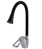 Змішувач для кухні з гнучким душем чорного кольору з гнучким виливом, кран для мийки з функцією душ