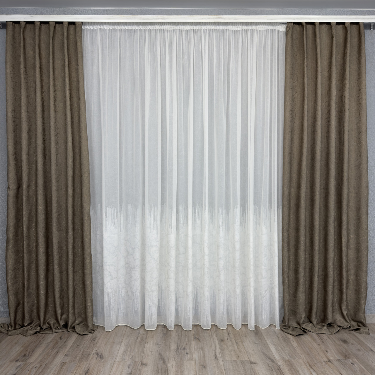 Готові штори Софт-мрамор Кора М58 мокко