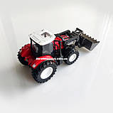 Радіокерований трактор з ковшем 29 см, акумулятор 3.7V, світло, гумові колеса (Червоний), фото 5