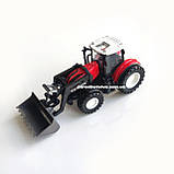 Радіокерований трактор з ковшем 29 см, акумулятор 3.7V, світло, гумові колеса (Червоний), фото 6