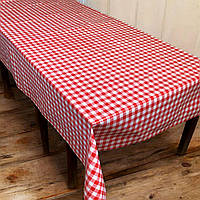 Клейонка на стіл у червону клітинку — ширина 137 см, на метраж
