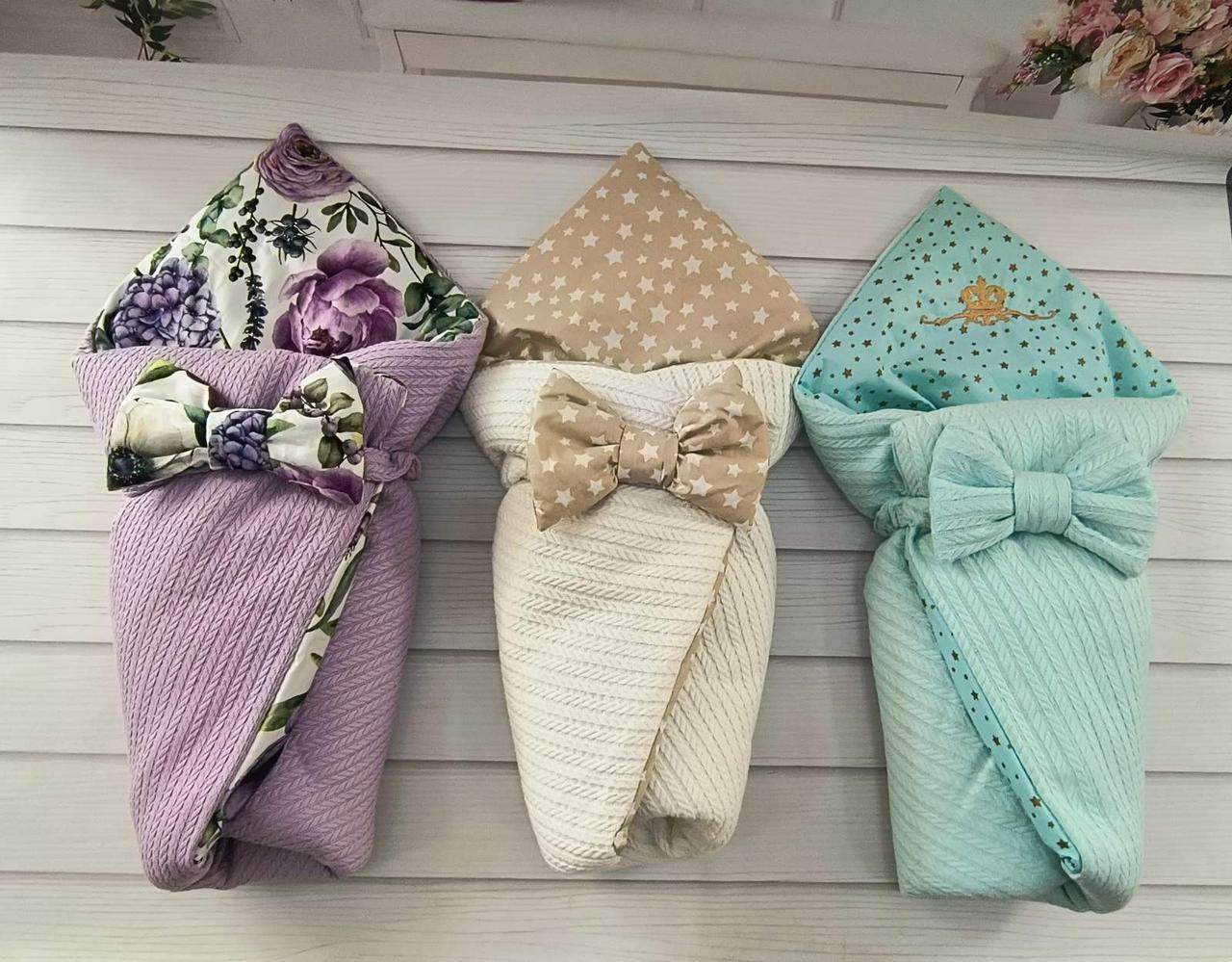 Дитячий демісезонний конверт на виписку конверт-ковдра ошатний конверт на виписку ВЕСНА ОСІНЬ