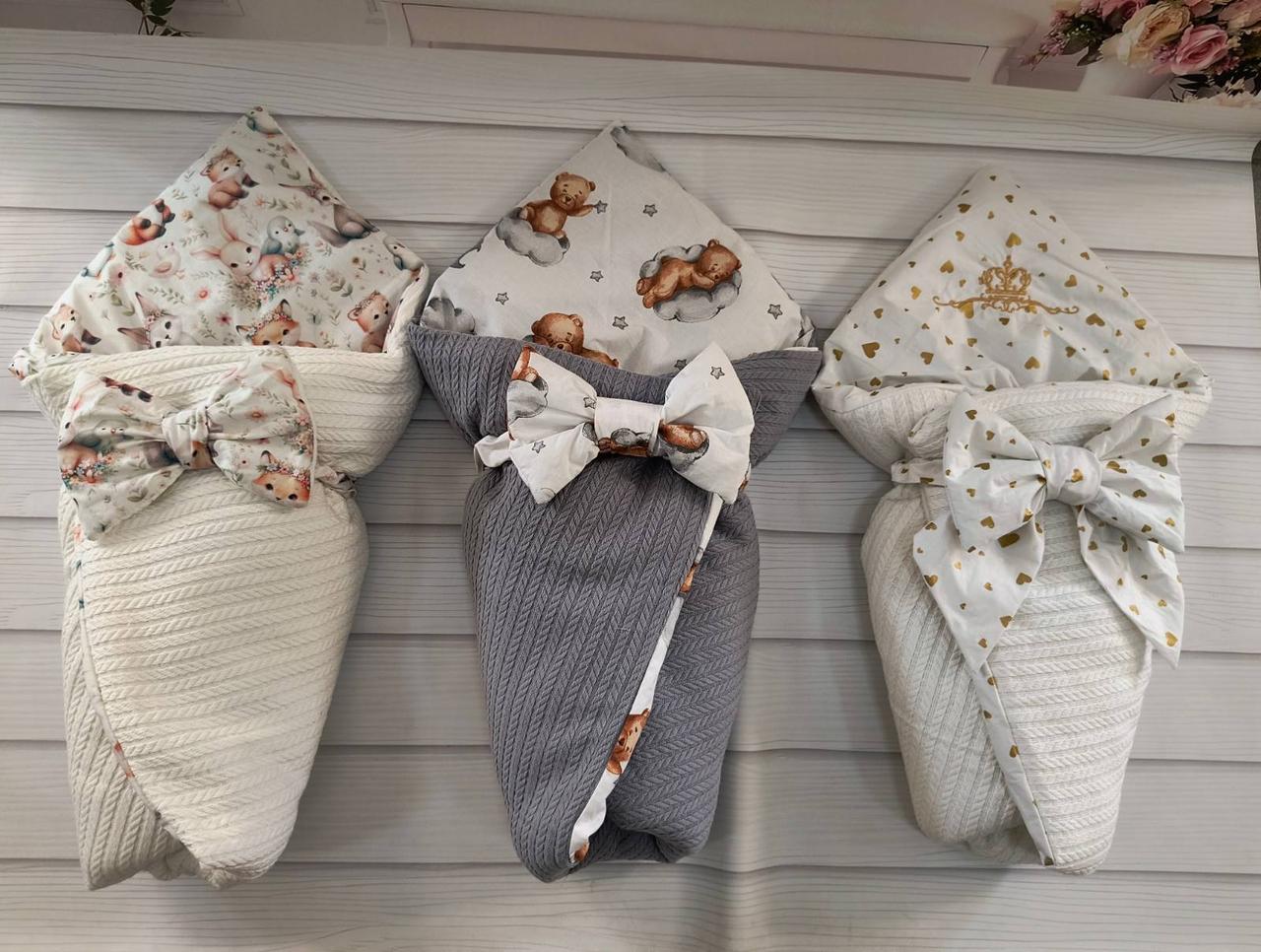 Дитячий демісезонний конверт на виписку конверт-ковдра ошатний конверт на виписку ВЕСНА ОСІНЬ