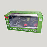 Радіокерований трактор з ковшем 29 см, акумулятор 3.7V, світло, гумові колеса (Зелений), фото 7