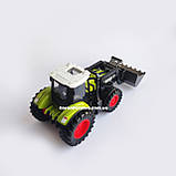 Радіокерований трактор з ковшем 29 см, акумулятор 3.7V, світло, гумові колеса (Зелений), фото 5