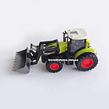 Радіокерований трактор з ковшем 29 см, акумулятор 3.7V, світло, гумові колеса (Зелений), фото 3
