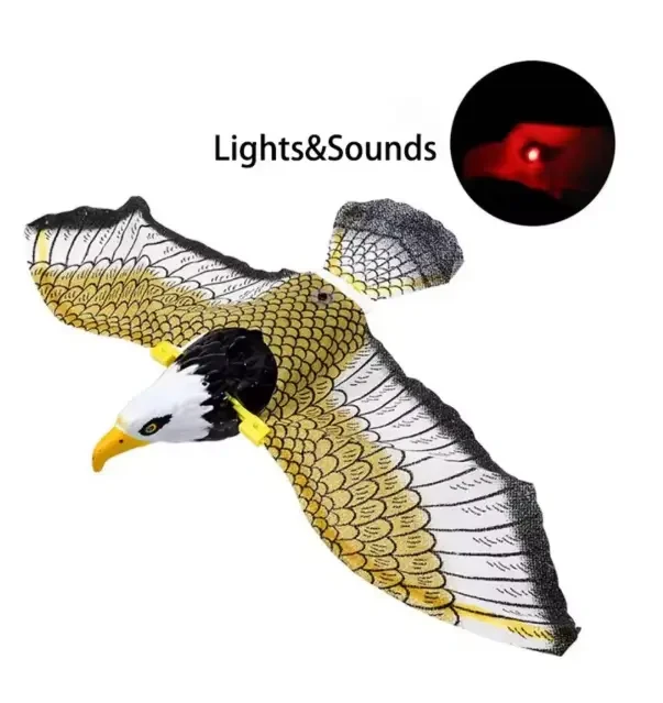 Відлякувач птахів садовий орел опудало підсіткою і звуком, фото 1