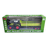 Радіокерований трактор з причепом 50 см, акумулятор 3.7V, світло, гумові колеса (Зелений), фото 9