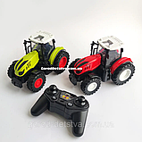Радіокерований трактор з причепом 50 см, акумулятор 3.7V, світло, гумові колеса (Зелений), фото 10