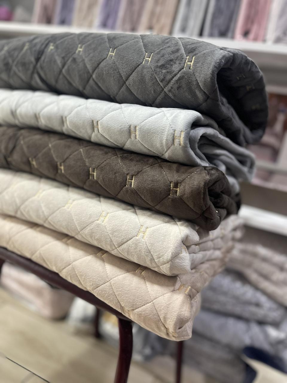 Накидки дивандеки Люкс на м'які меблі диван крісла універсальні велюрові 3 в 1 Colorful Home Royal графіт, фото 1