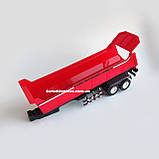 Радіокерований трактор з причепом 50 см, акумулятор 3.7V, світло, гумові колеса (Червоний), фото 6