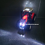 Радіокерований трактор з причепом 50 см, акумулятор 3.7V, світло, гумові колеса (Червоний), фото 2