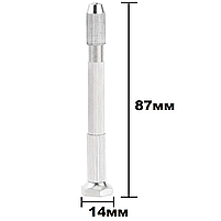 Ручна міні-дриль зі свердлами для дерева пластику та плат . Міні-дриль механічна з 10 свердлами срібляста, фото 3