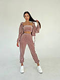 Костюм спортивний велюровий трійка в кольорах 9663, фото 3