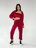Костюм спортивний велюровий трійка в кольорах 9663, фото 5
