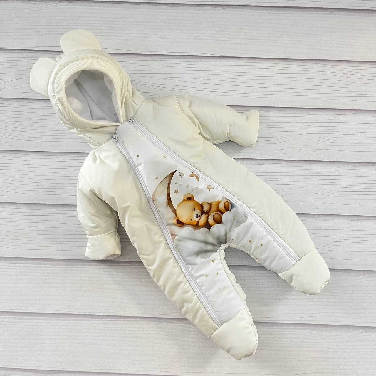 Дитячий теплий чоловічок комбінезон осінь весна зима 0-3 міс 56-62 розмір