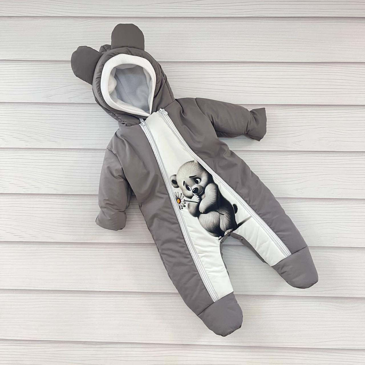 Дитячий теплий чоловічок комбінезон осінь весна зима 0-3 міс 56-62 розмір