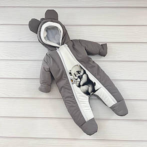 Дитячий теплий чоловічок комбінезон осінь весна зима 0-3 міс 56-62 розмір, фото 3