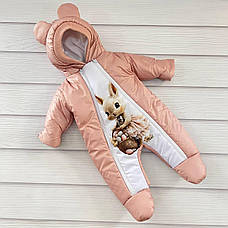 Дитячий теплий чоловічок комбінезон осінь весна зима 0-3 міс 56-62 розмір, фото 4