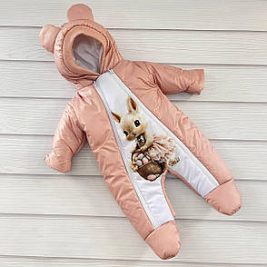 Дитячий теплий чоловічок комбінезон осінь весна зима 0-3 міс 56-62 розмір, фото 2