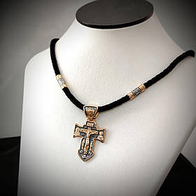 Срібний хрест  925 проби з позолотою і чорнінням Кр0182п без шнурка