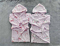 Дитячий теплий халат єдиноріг для дівчинки; світний у темряві 86-122 см