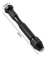 Ручна міні-дриль зі свердлами для дерева пластику та плат . Міні-дриль механічна з 10 свердлами чорна, фото 6