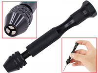 Ручна міні-дриль зі свердлами для дерева пластику та плат . Міні-дриль механічна з 10 свердлами чорна, фото 8