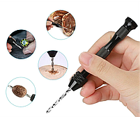 Ручна міні-дриль зі свердлами для дерева пластику та плат . Міні-дриль механічна з 10 свердлами чорна, фото 10