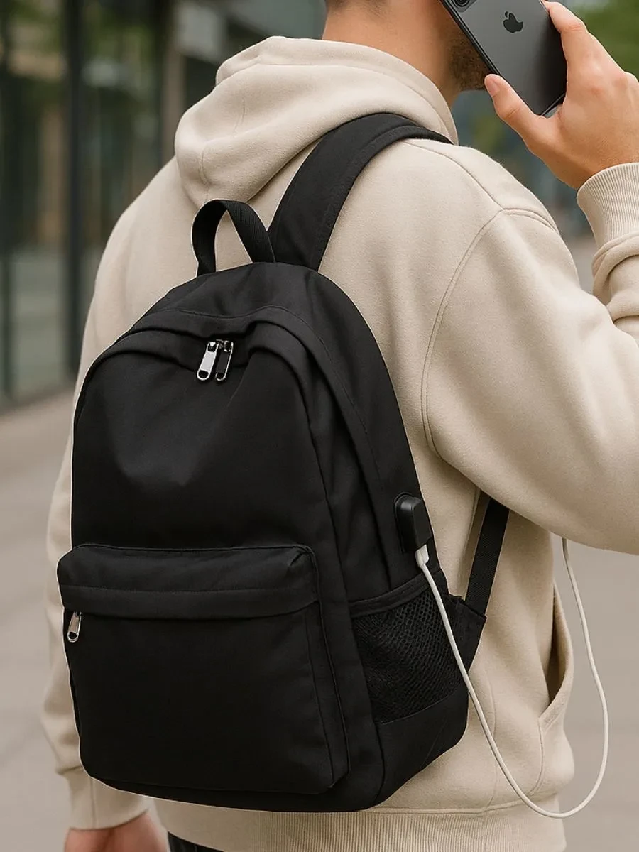 Міцний чорний рюкзак шкільний міський 42 см для підлітків в школу, студента хлопчика, жіночий чоловічий для міста Гарантія якості!, фото 1