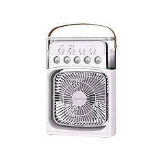 Портативний мінікондикуляр вентилятор Lesko Mini Cooling Fan USB White з функцією зволоження повітря