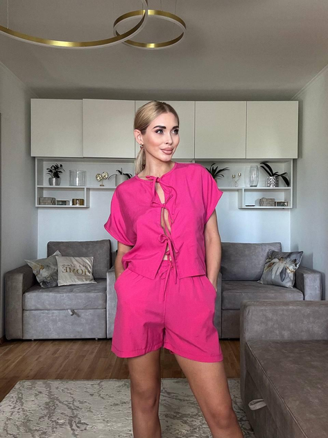 Жіноча піжама топ із зав'язками та шорти з тенселу PAPLYK 0050, фото 1