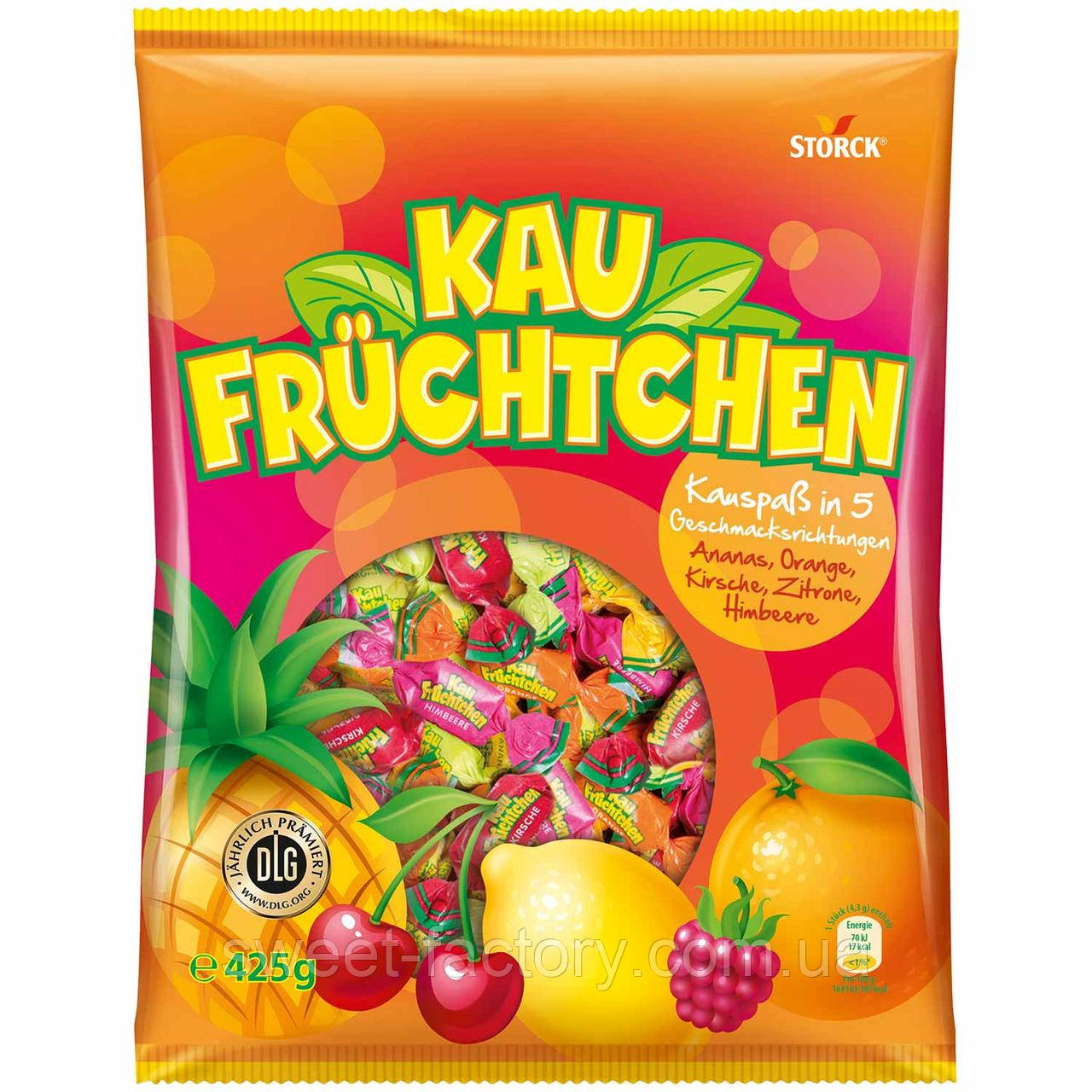 Карамель Storck Bonbons Kau Frгchtchen 425g, фото 1