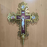 Запрестольний хрест з камінням великий 78×58 см