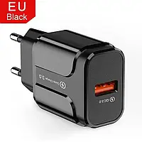 Мережевий зарядний пристрій для заряджання USB QC3.0 зарядний блок зарядка для телефону смартфона DE7B