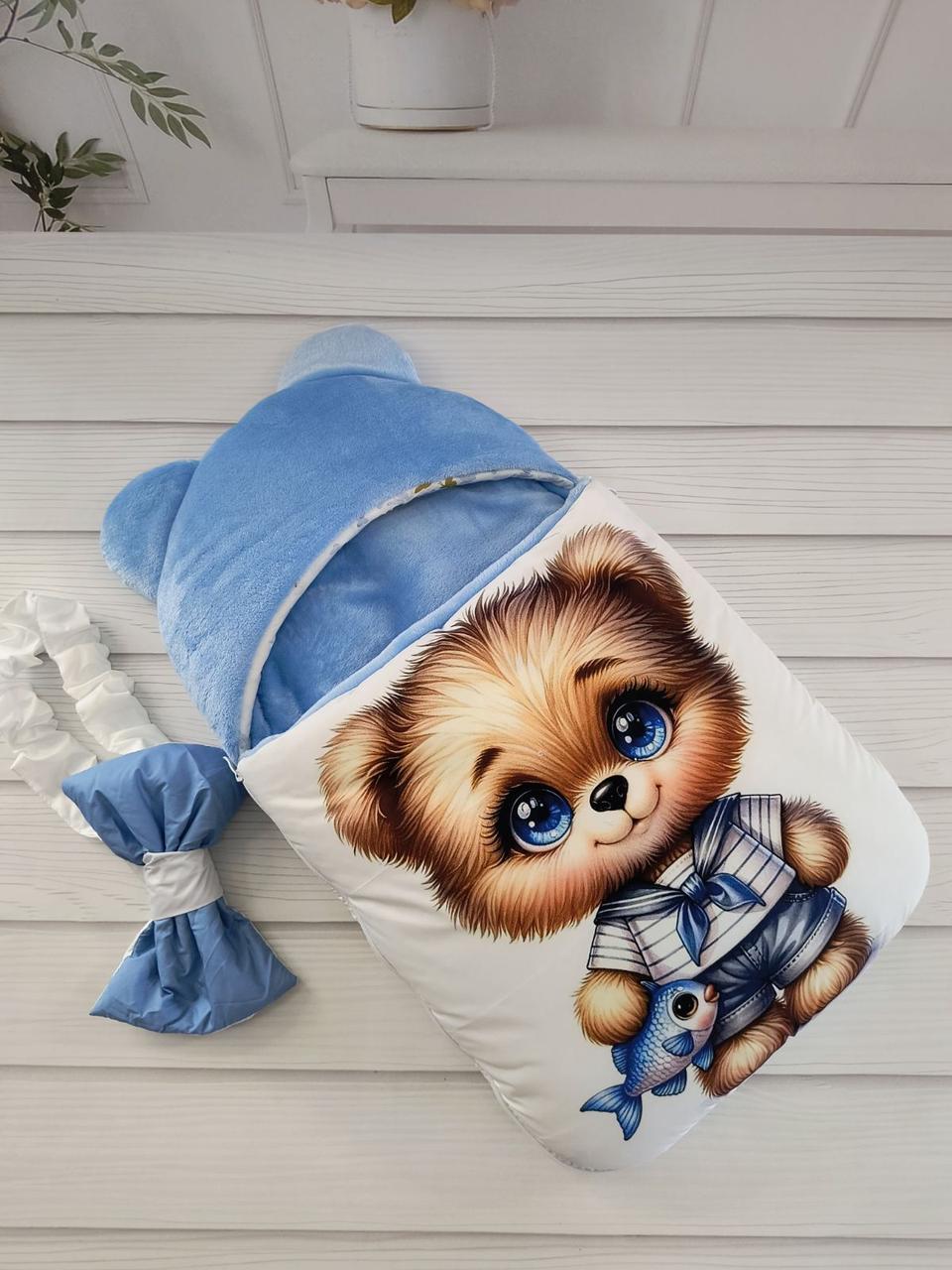 Зимовий зимовий конверт на виписку 2в1 чохол в коляску дитячий спальник Конверт-мішок на виписку