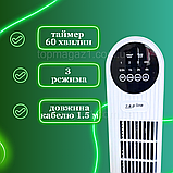 Тихий підлоговий вентилятор 500 Вт Zepline баштового типу 20 кв. м вентилятор електричний з таймером і дисплеєм, фото 3